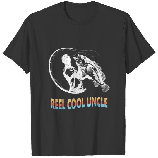 Reel Cool Uncle Fishing Vintage Retro Father's Day T-shirt