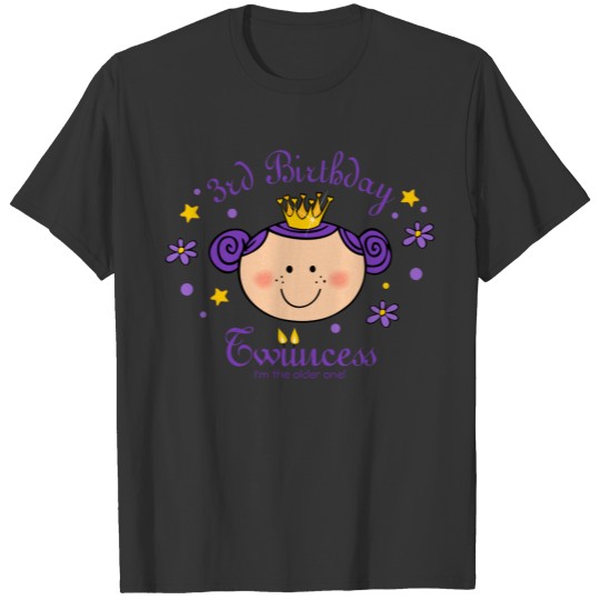 3rd Birthday Twincess Personalized T-shirt