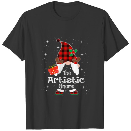 Artistic Gnome Buffalo Plaid Matching Family Chris T-shirt