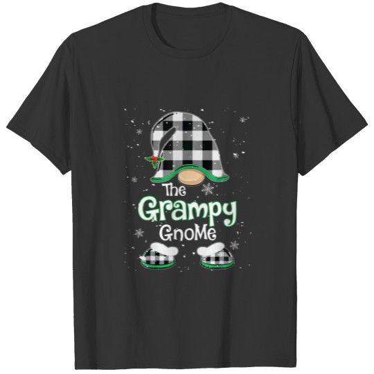 Grampy Gnome Buffalo Plaid Matching Christmas Paja T-shirt