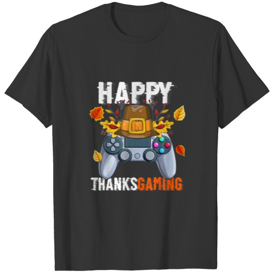 Happy Thanksgiving Video Game Controller Pilgrim C T-shirt
