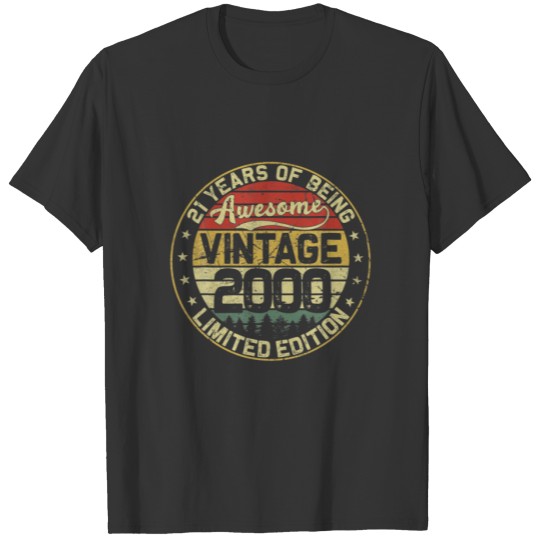 21St Birthday Gifts Vintage 2000 21 Years Limited T-shirt