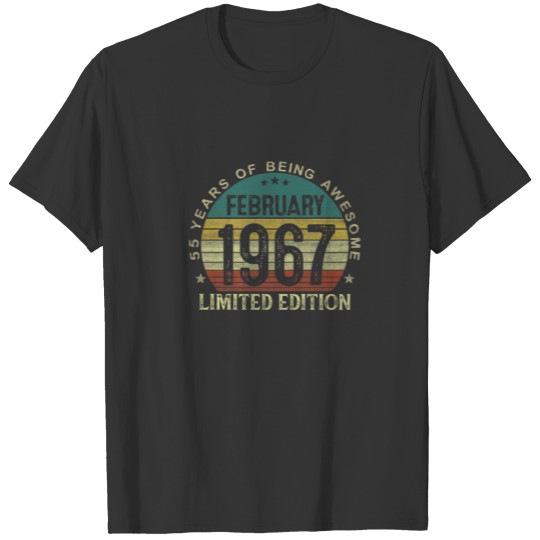 February 1967 55 Year Old Gift For Men Vintage 55T T-shirt