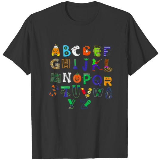 Halloween Alphabet Teacher Costume T-shirt