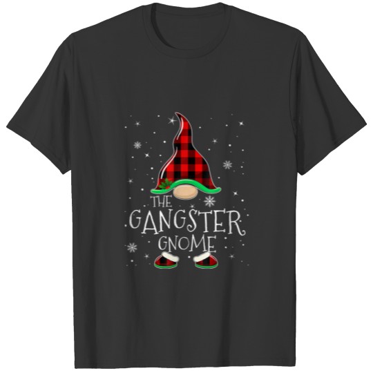 Red Plaid The Gangster Gnome Funny Family Christma T-shirt