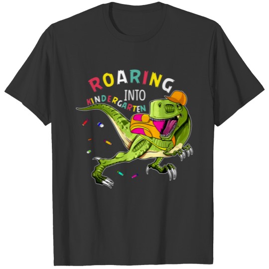 Roaring Into Kindergarten Dinosaur T-shirt