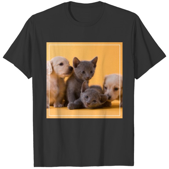 Russian Blue Kittens & Dachshund Puppies T-shirt