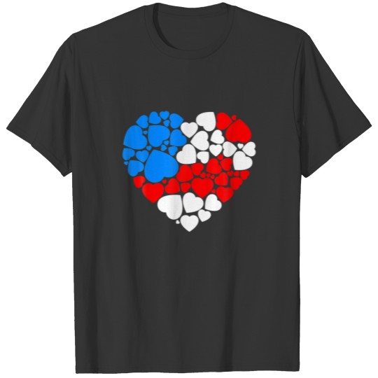 American Flag Heart 4Th Of July USA Patriotic Prid T-shirt