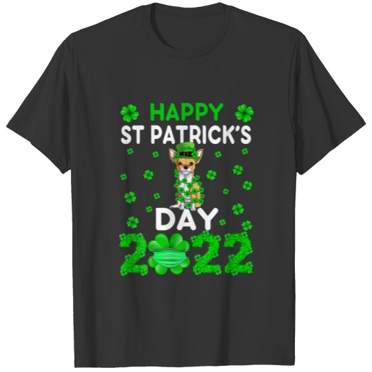 Happy St Patrick's Day 2022 Chihuahua Dog Clover T-shirt