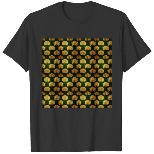 art Nouveau, gold, green,floral, pattern,vintage,d T-shirt