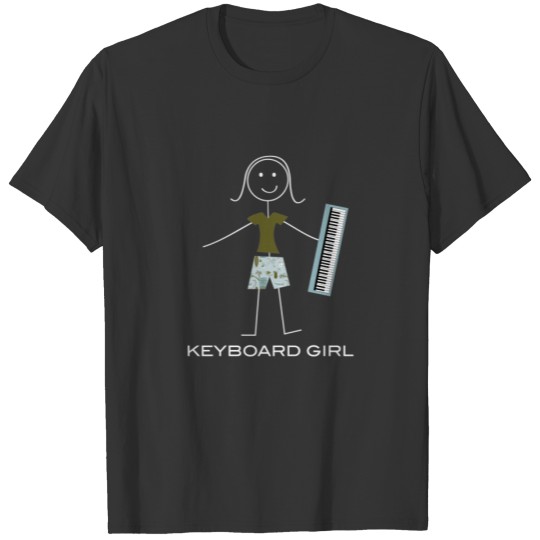 Funny Womens Keyboard Design, Girl Music Gifts T-shirt