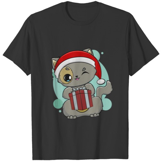 Christmas Cat Kitten Chibi Anime Neko Kawaii Vapor T-shirt