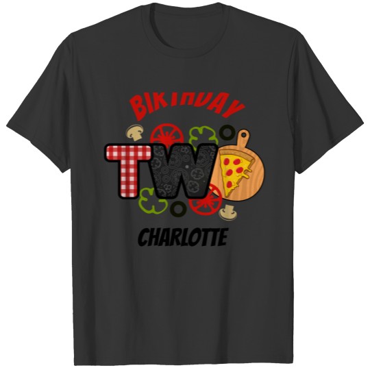 Pizza Birthday Girl TWO T-shirt