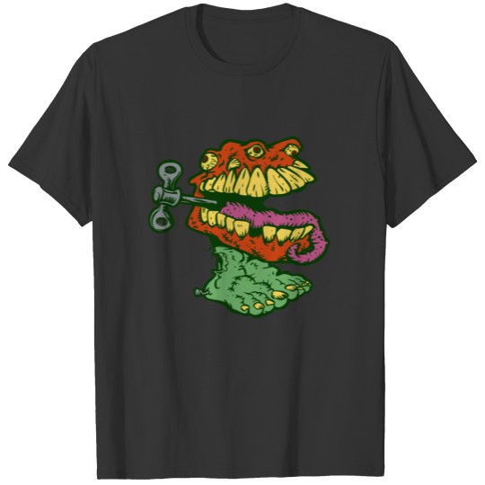 Monster  zombie dentures cartoon T-shirt