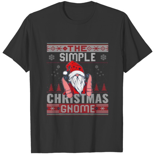 Simple Christmas Gnome Matching Family Ugly T-shirt