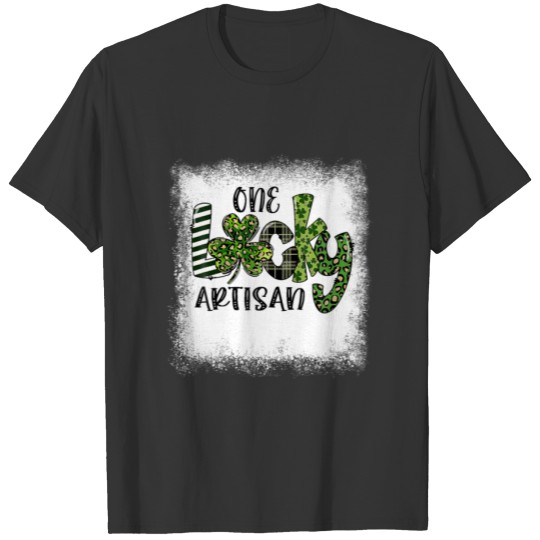 One Lucky Artisan Bleached St Patricks Day Leopard T-shirt