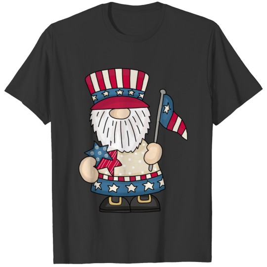 4th Of July Gnome Funny Patriotic American USA Fla T-shirt