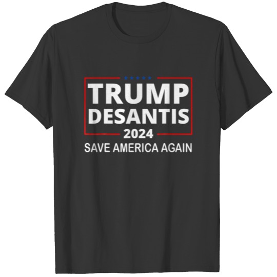 Trump Desantis 2024 Save America Again Republican T-shirt