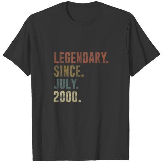21St Birthday Retro Vintage Legendary Since July 2 T-shirt