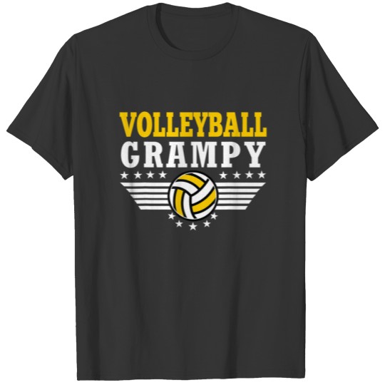 Mens Funny Volleyball Grampy Retro Volleyball Gran T-shirt