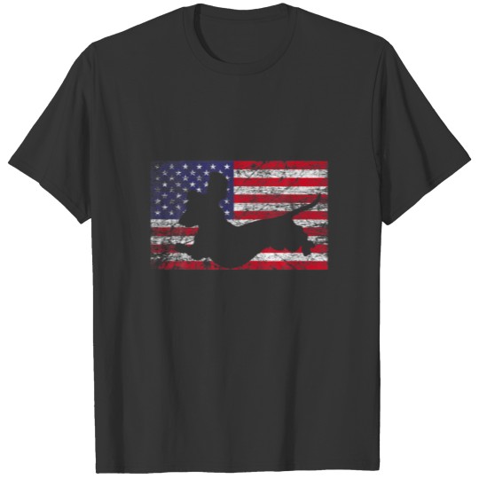 Dachshund Dog 4Th Of July American Flag Dog Lover T-shirt