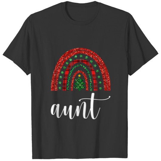 Red Plaid Aunt Rainbow Matching Family Group Chris T-shirt
