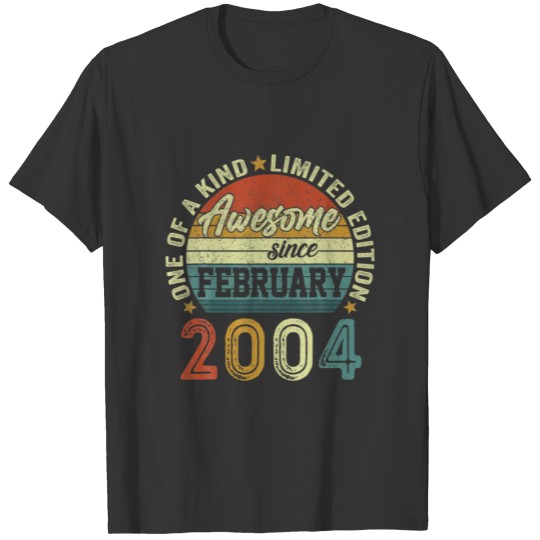 Awesome Since February 2004 18 Years Old 18Th Birt T-shirt