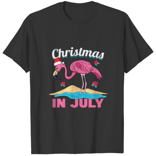 Flamingo Christmas In July Summer Xmas In July Wom T-shirt