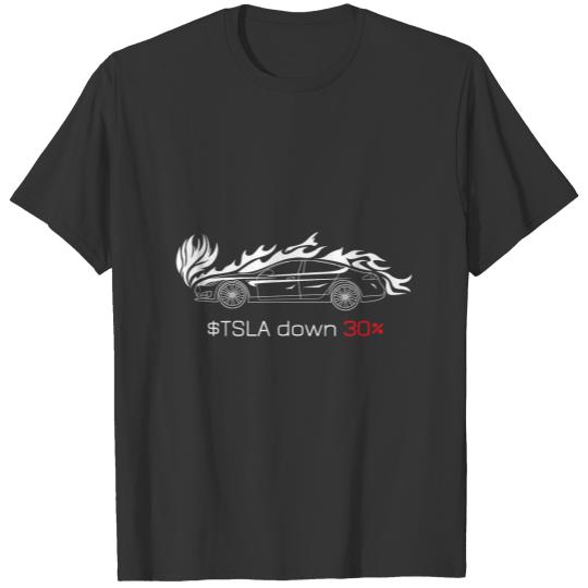 Tesla Model S On Fire Stock T-shirt