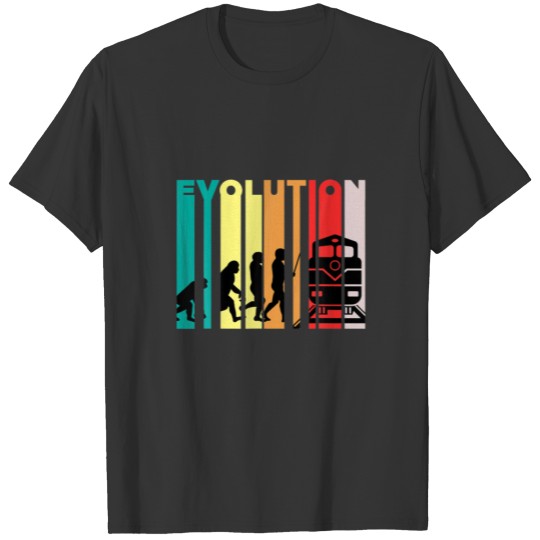Retro Train Driver Evolution Steam Engine Conducto T-shirt