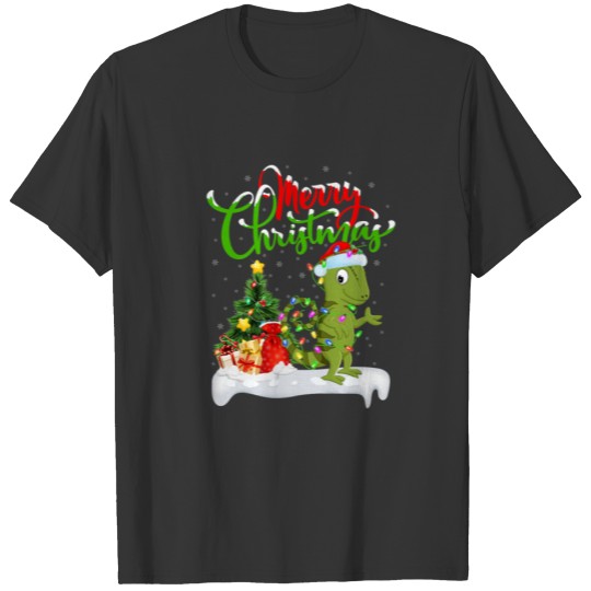 Chameleon Animal Lover Xmas Lighting Chameleon Chr T-shirt