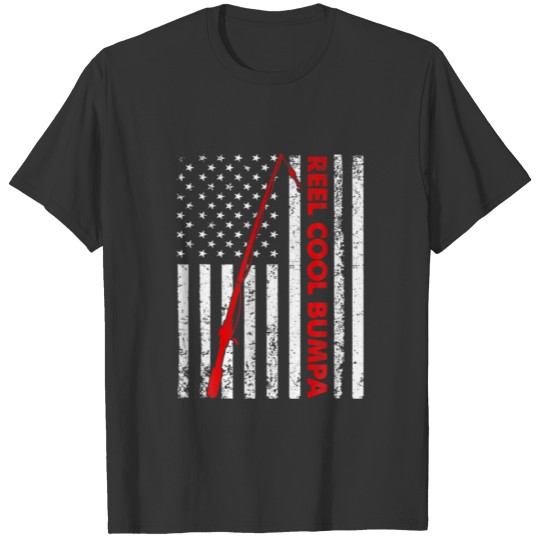 Mens Vintage Flag American Reel Cool Bumpa Fathers T-shirt