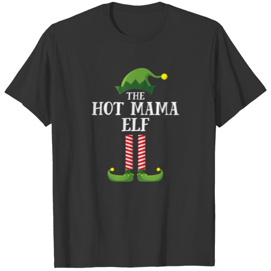 Hot Mama Elf Matching Family Group Christmas Party T-shirt