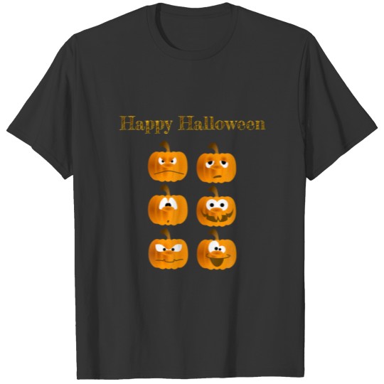 Cute Kids Happy Halloween Pumpkin Holiday Novelty T-shirt