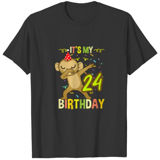 Its My 24Th Birthday Dabbing Monkey T-shirt