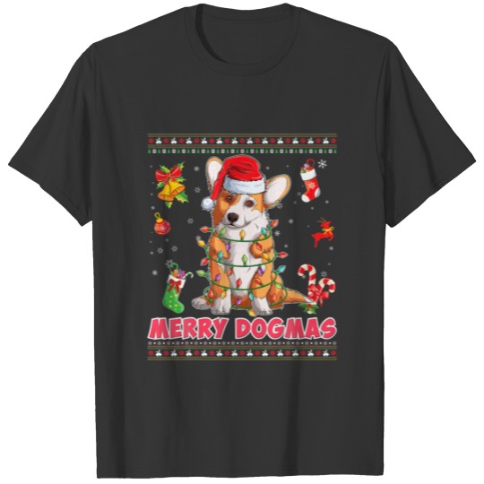 Merry Dogmas Christmas Welsh Corgi Dog Ugly Sweate T-shirt
