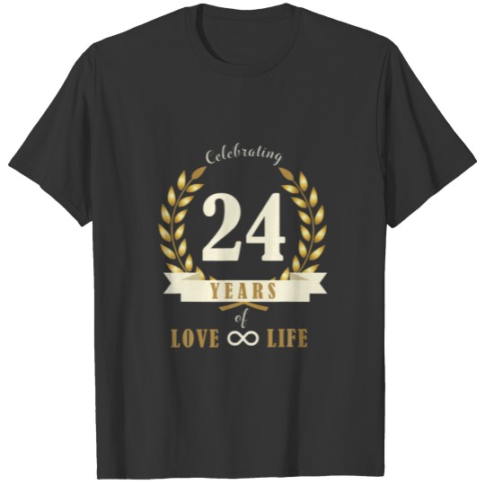 Celebrating For 24 Years Wedding Anniversary Laure T-shirt