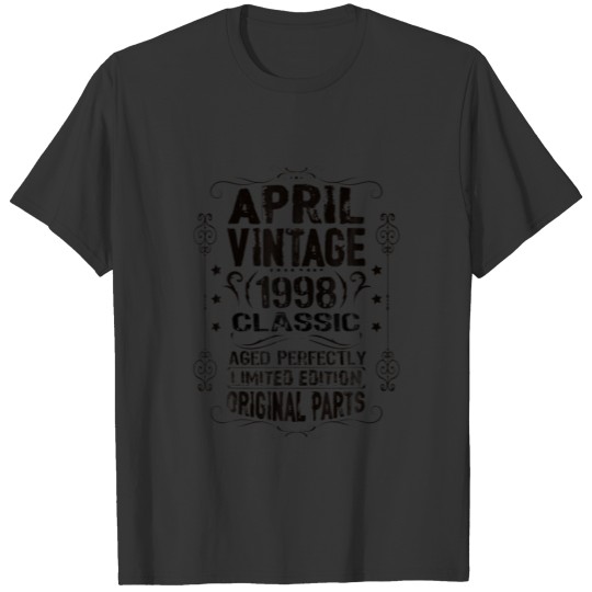 Vintage 24Th Birthday April 1998 Aries Taurus Zodi T-shirt