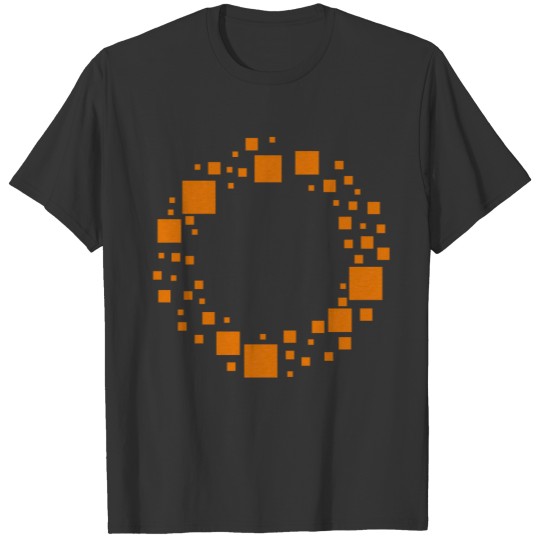 Circle squares orange pattern dizzy citrus blast T-shirt