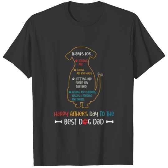 Happy Father’S Day To The Best Dog Dad Cute Funny T-shirt