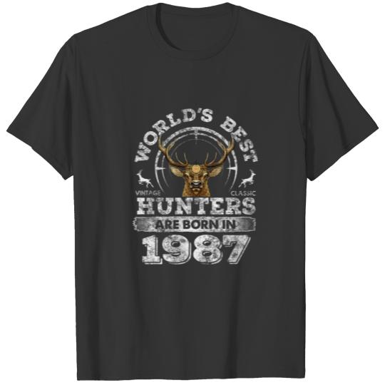 35 Years Old Deer Hunter Born In 1987 35Th Birthda T-shirt