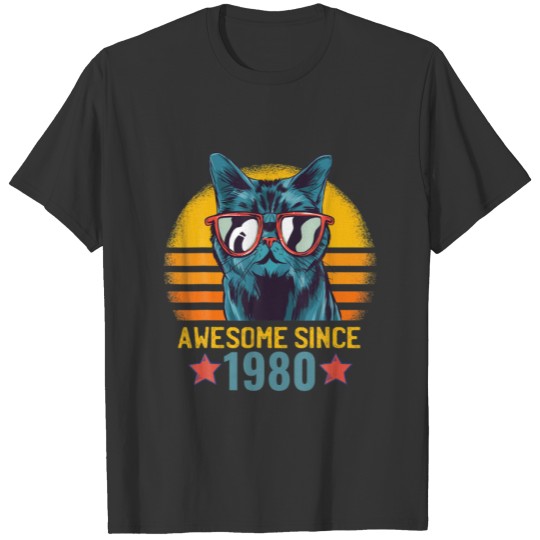 Mens 42Th Birthday Awesome Since 1980, Funny Gifts T-shirt