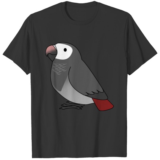 Fluffy timneh african grey parrot cartoon drawing T-shirt