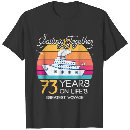 Married in 73 Years Wedding Anniversary Cruise-Rec T-shirt