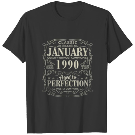 32Nd Birthday Gift Perfection Aged January 1990 32 T-shirt