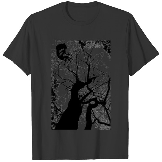 FAIRY WEBBY TREE B&W T-shirt