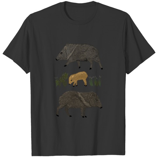 Javelina Family Portrait Desert Animals T-shirt