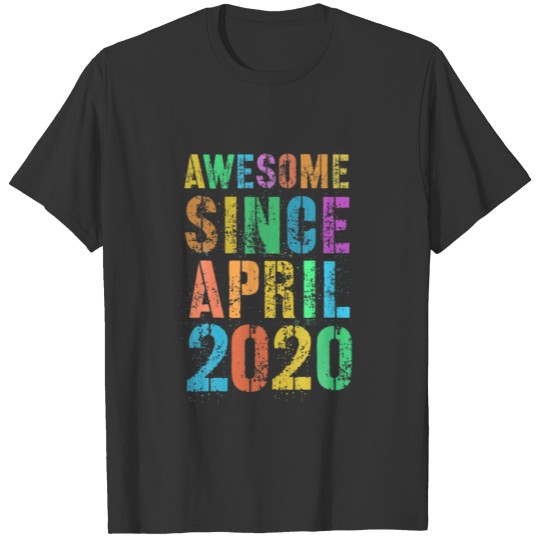 AWESOME SINCE APRIL 2020 Vintage 2Th Birthday T-shirt