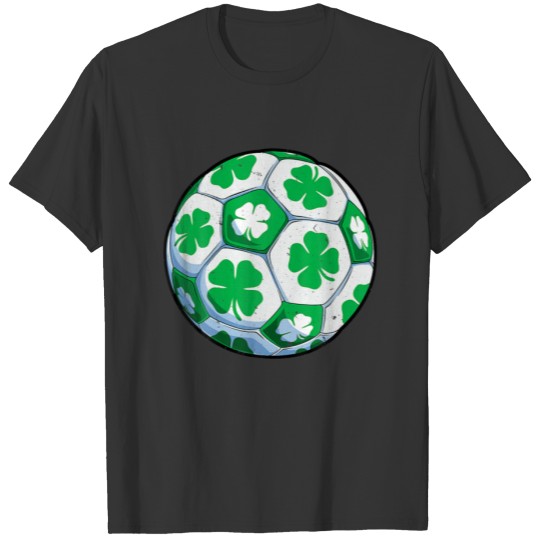 Soccer Ball Shamrock St Patricks Day Boys Men Spor T-shirt
