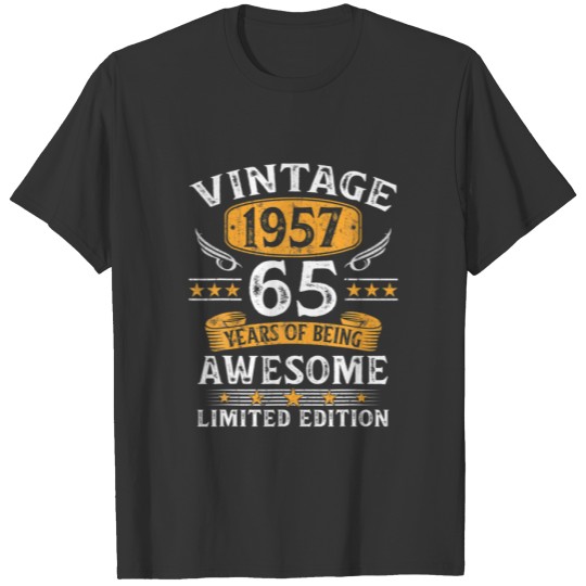 Vintage 1957 65 Year Old Gifts 65Th Birthday Gifts T-shirt